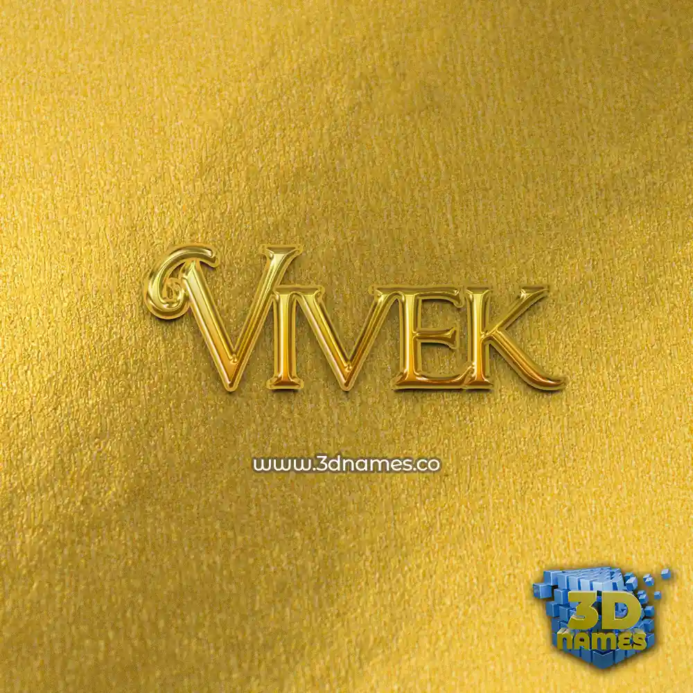 vivek in All Gold style - 3D name wallpaper