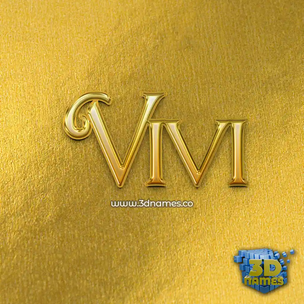 vivi in All Gold style - 3D name wallpaper