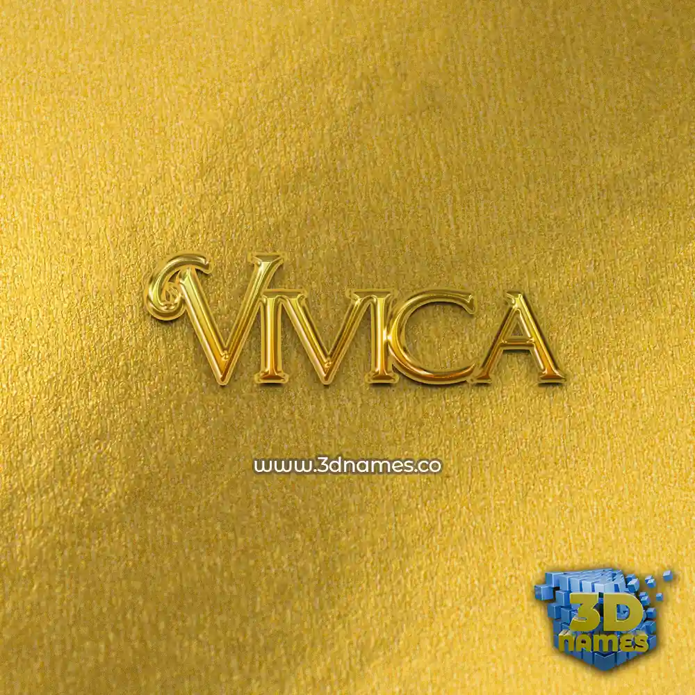 vivica in All Gold style - 3D name wallpaper