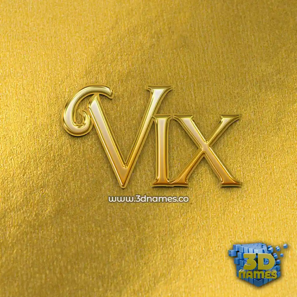 vix in All Gold style - 3D name wallpaper