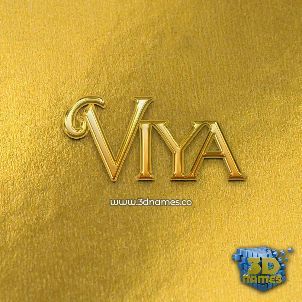 viya in All Gold style - 3D name wallpaper