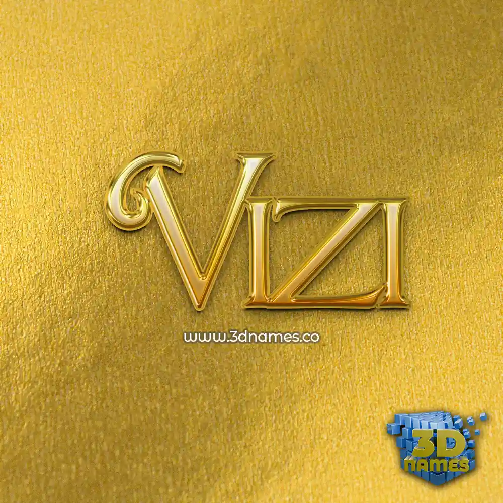 vizi in All Gold style - 3D name wallpaper