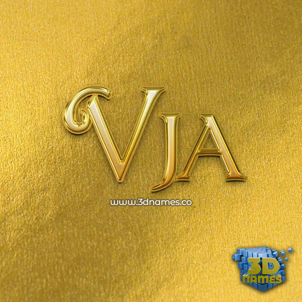 vja in All Gold style - 3D name wallpaper