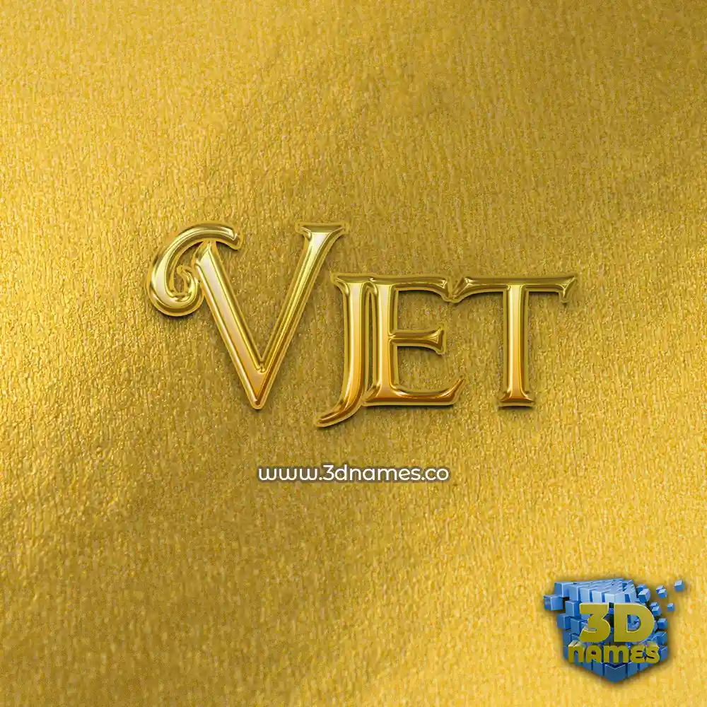 vjet in All Gold style - 3D name wallpaper