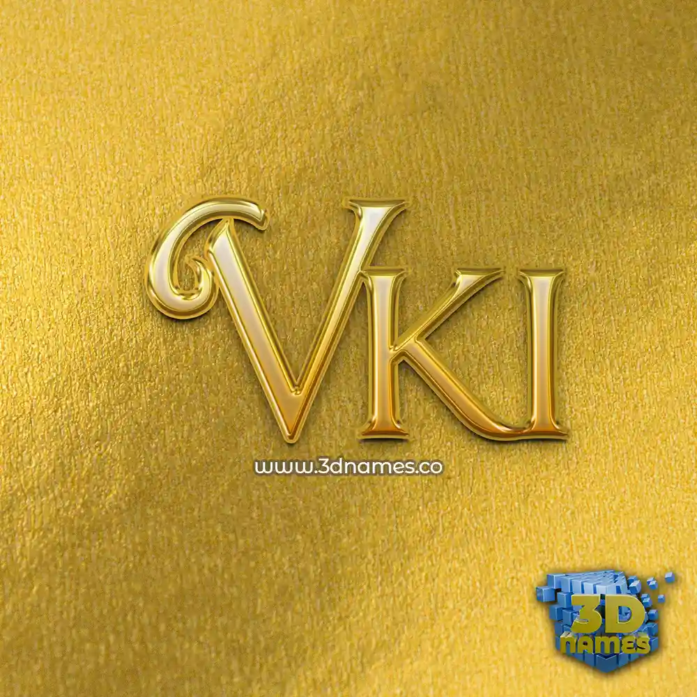 vki in All Gold style - 3D name wallpaper