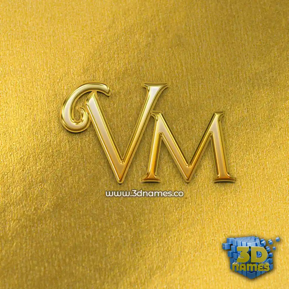vm in All Gold style - 3D name wallpaper