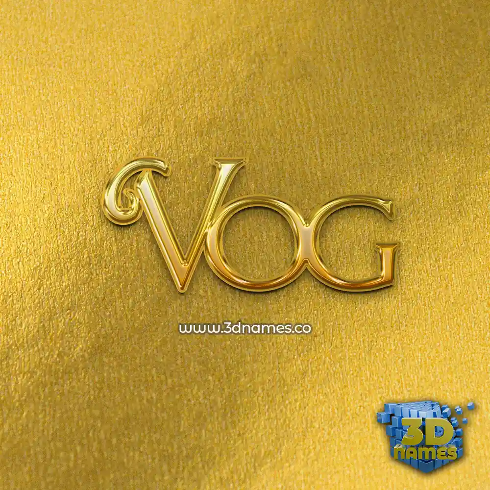 vog in All Gold style - 3D name wallpaper
