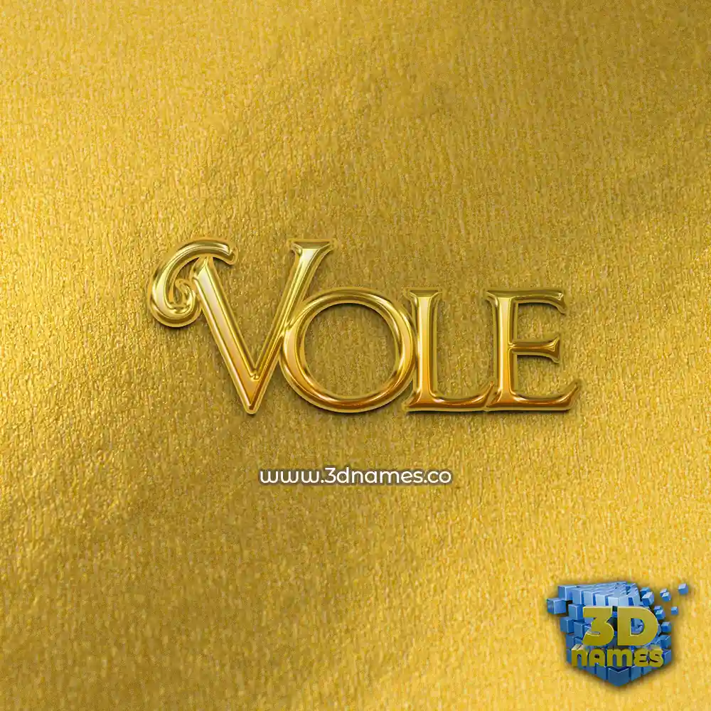 vole in All Gold style - 3D name wallpaper