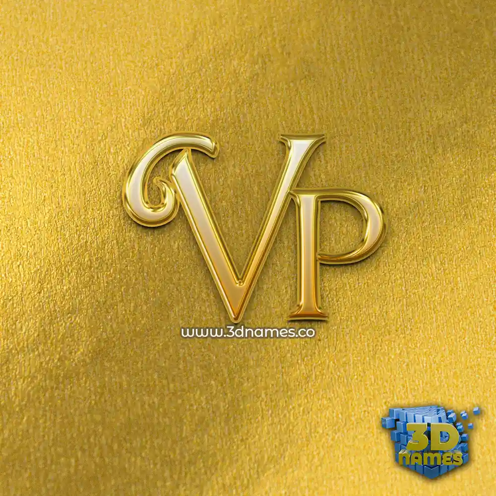 vp in All Gold style - 3D name wallpaper