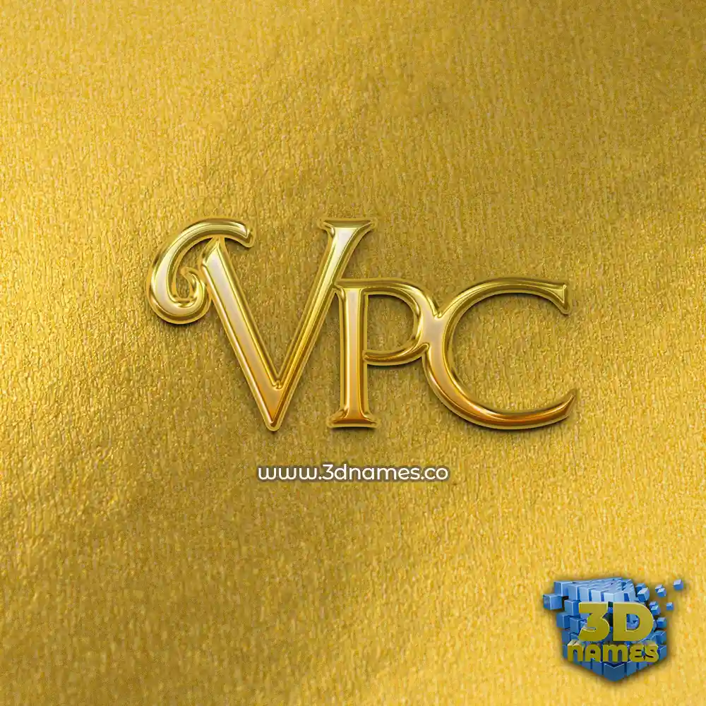 vpc in All Gold style - 3D name wallpaper