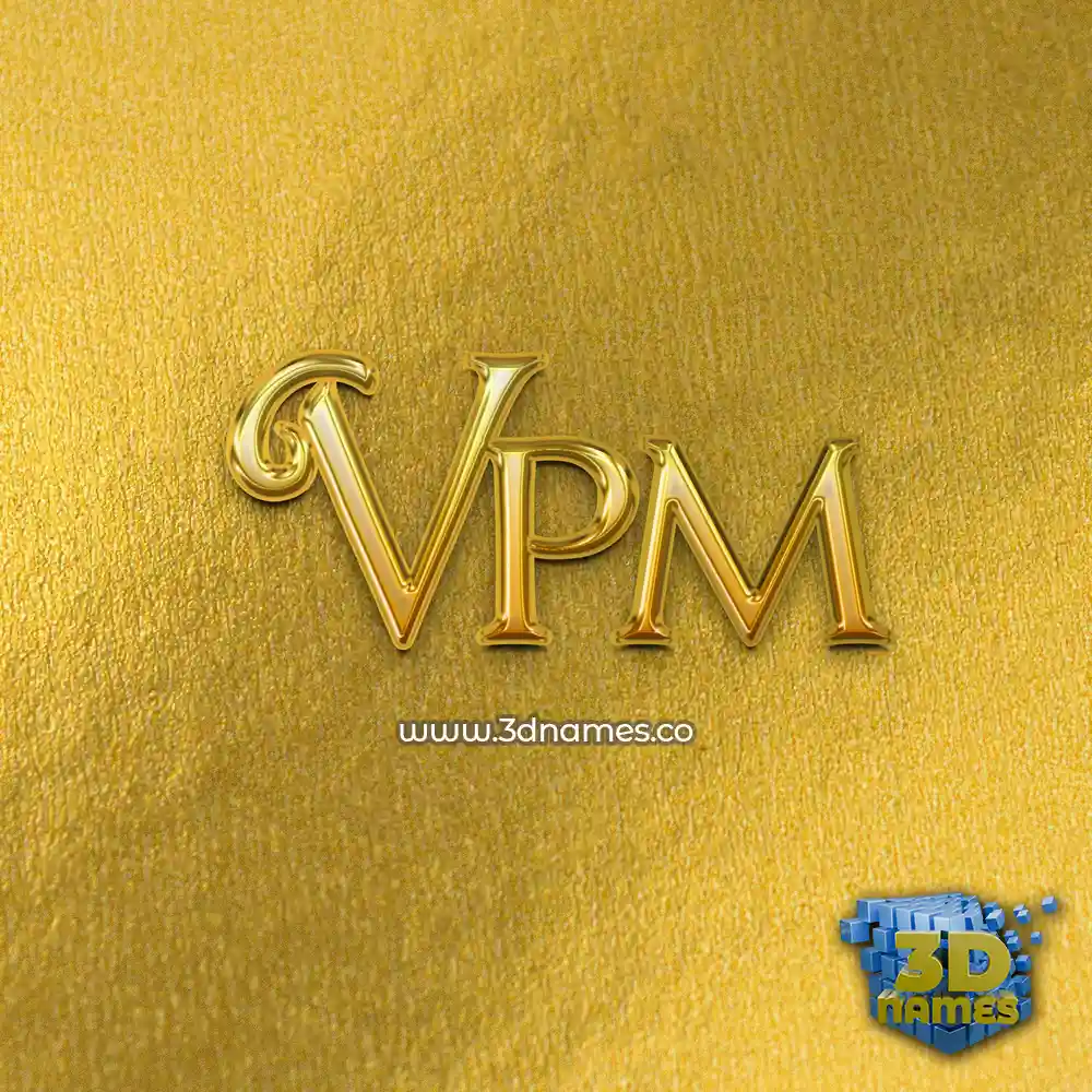 vpm in All Gold style - 3D name wallpaper