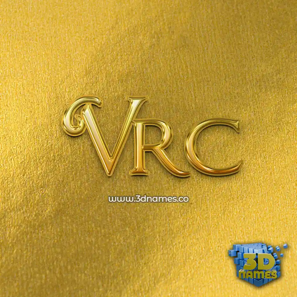vrc in All Gold style - 3D name wallpaper