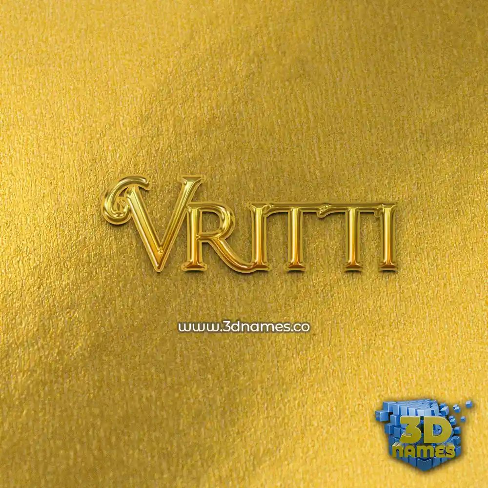vritti in All Gold style - 3D name wallpaper
