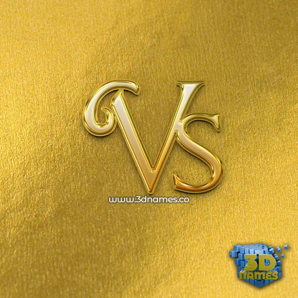 vs in All Gold style - 3D name wallpaper