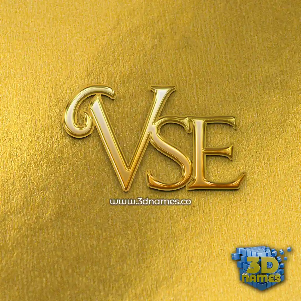 vse in All Gold style - 3D name wallpaper