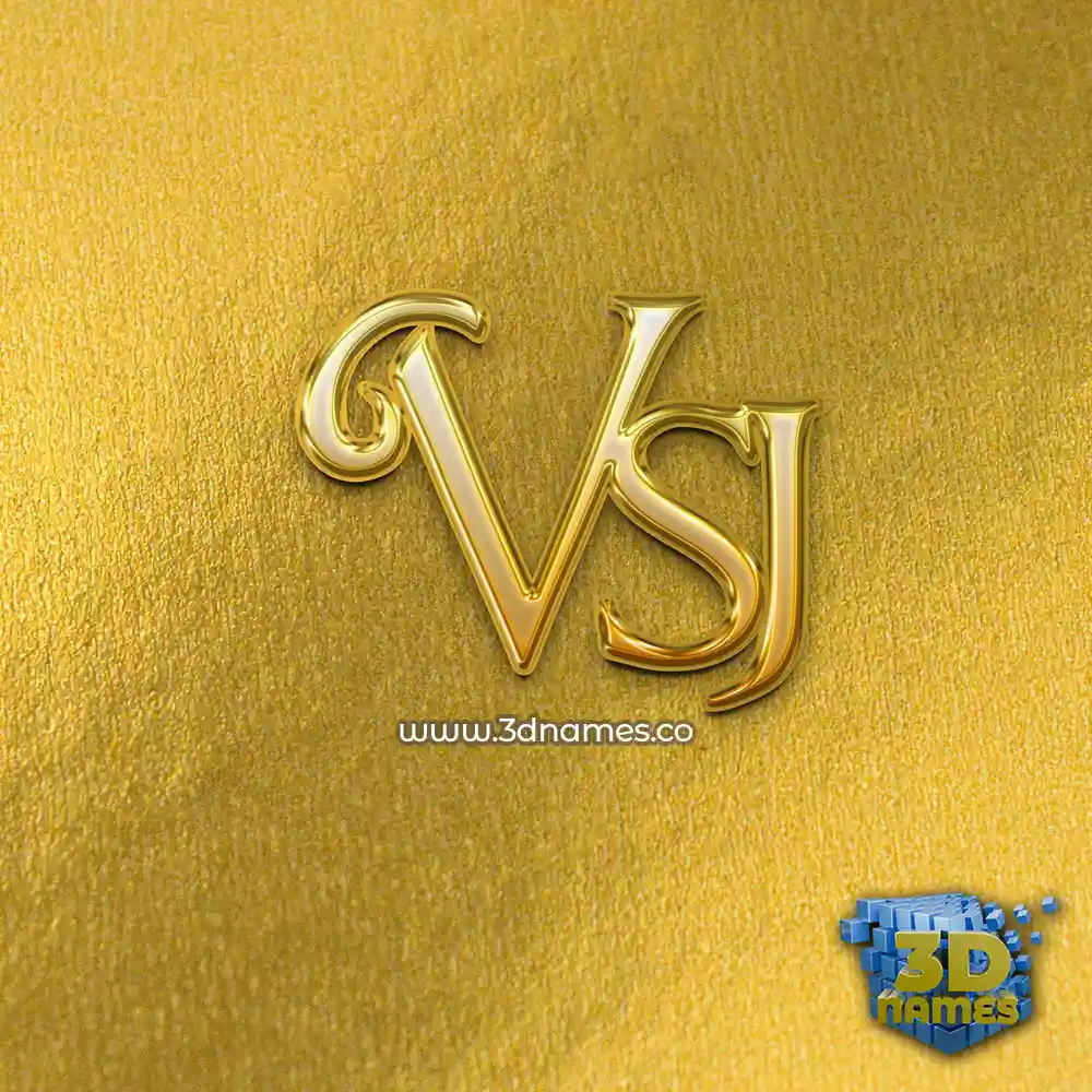 vsj in All Gold style - 3D name wallpaper