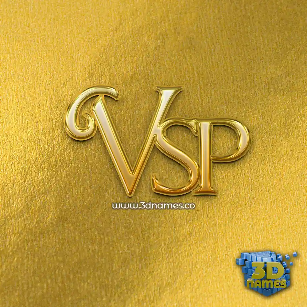 vsp in All Gold style - 3D name wallpaper