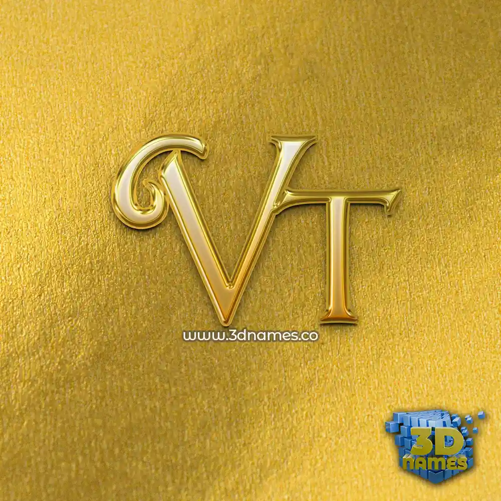 vt in All Gold style - 3D name wallpaper