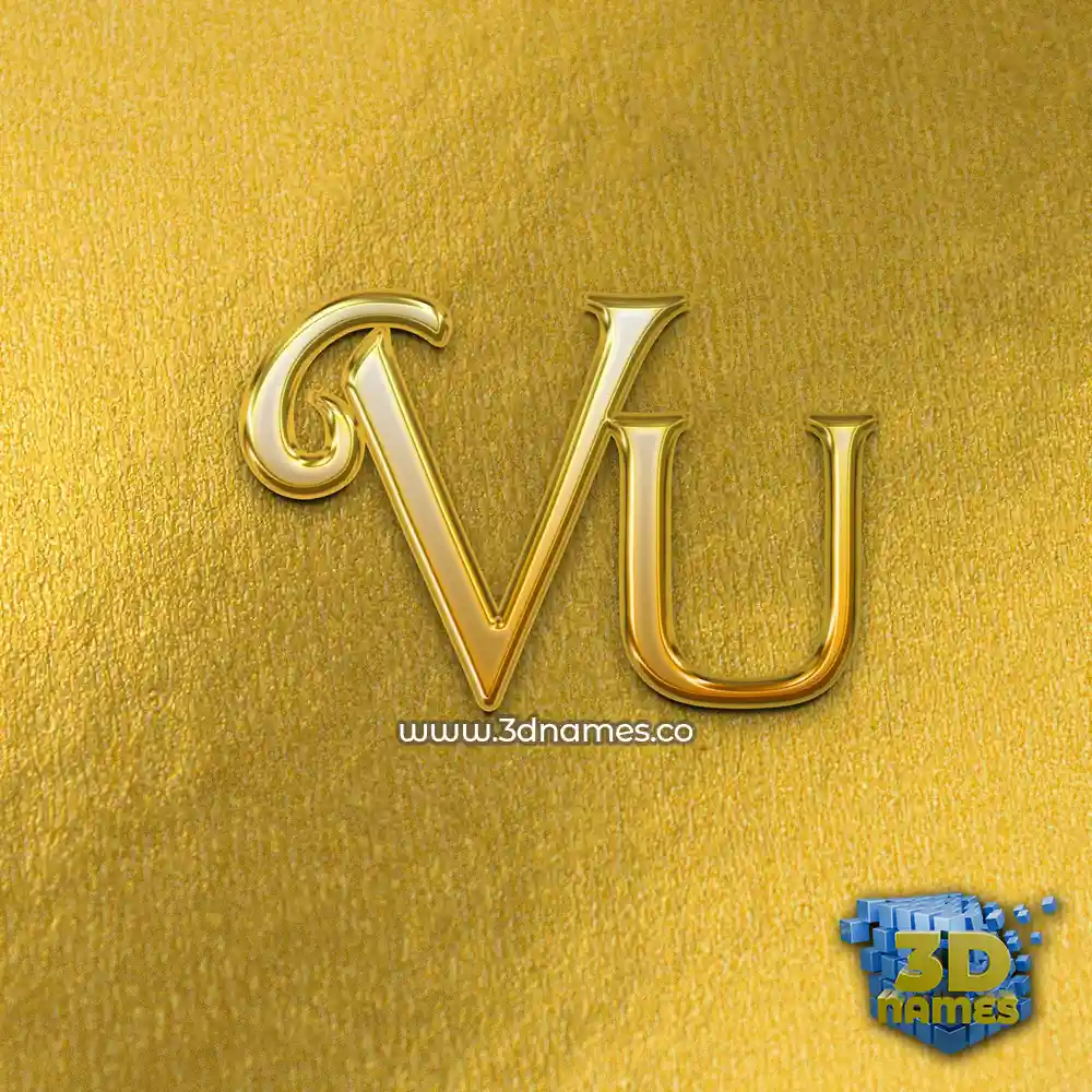 vu in All Gold style - 3D name wallpaper