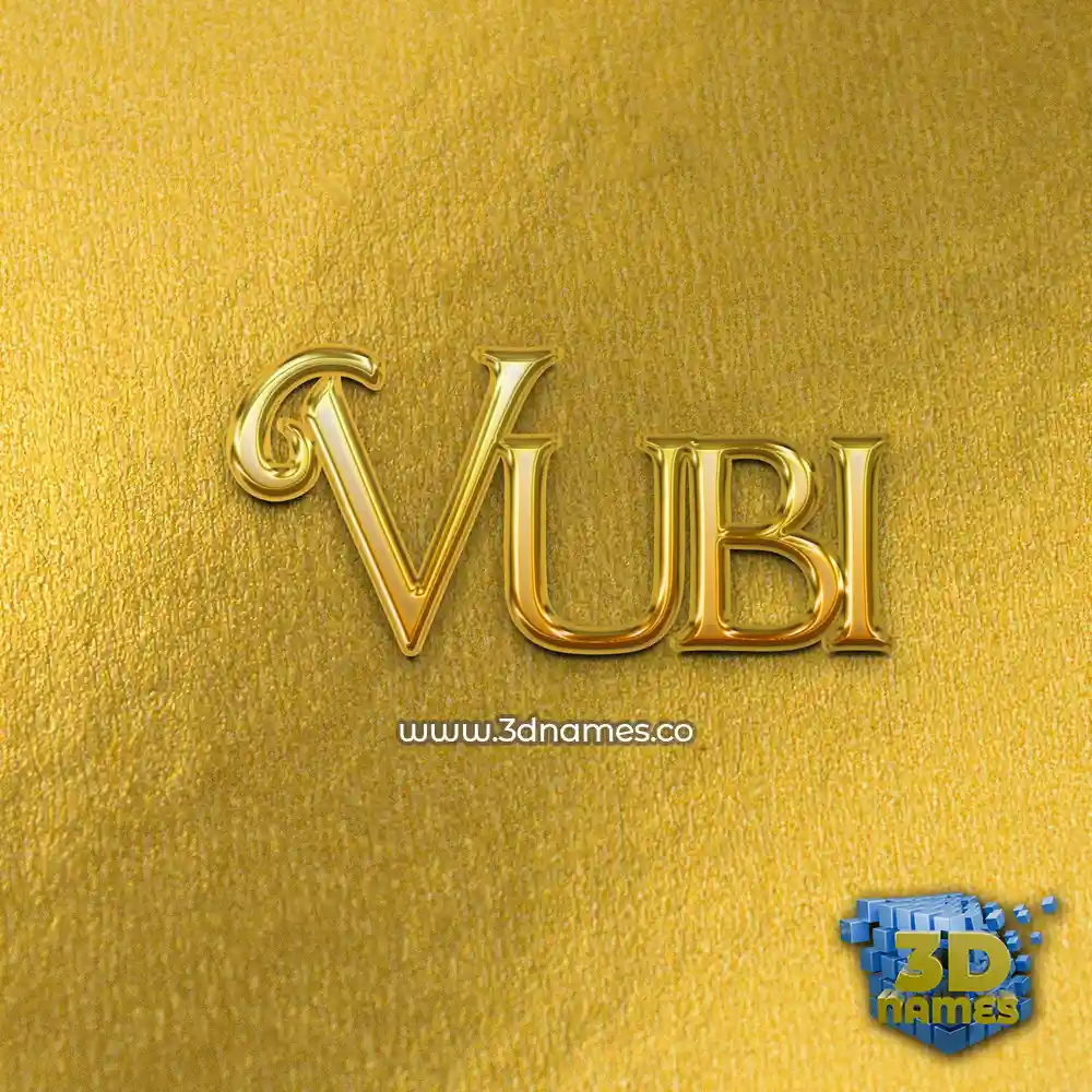 vubi in All Gold style - 3D name wallpaper