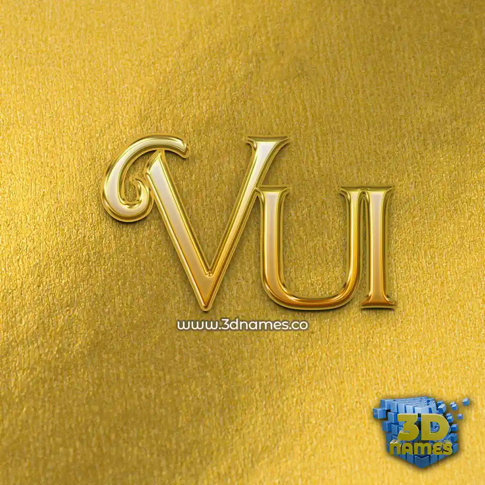 vui in All Gold style - 3D name wallpaper