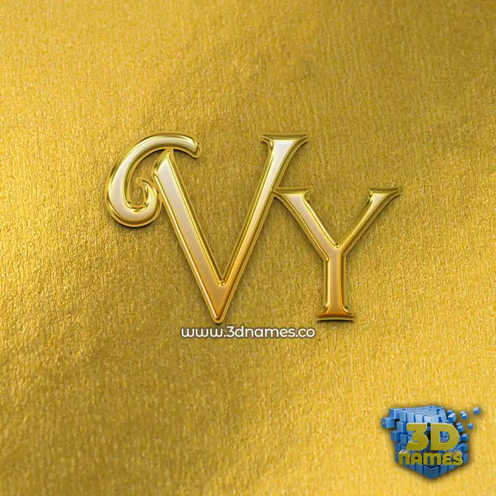 vy in All Gold style - 3D name wallpaper