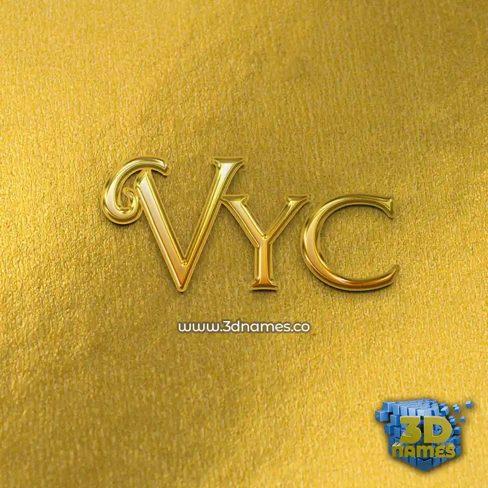 vyc in All Gold style - 3D name wallpaper