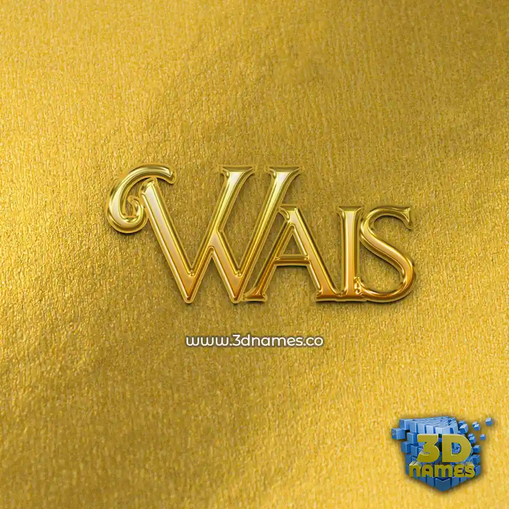wais in All Gold style - 3D name wallpaper