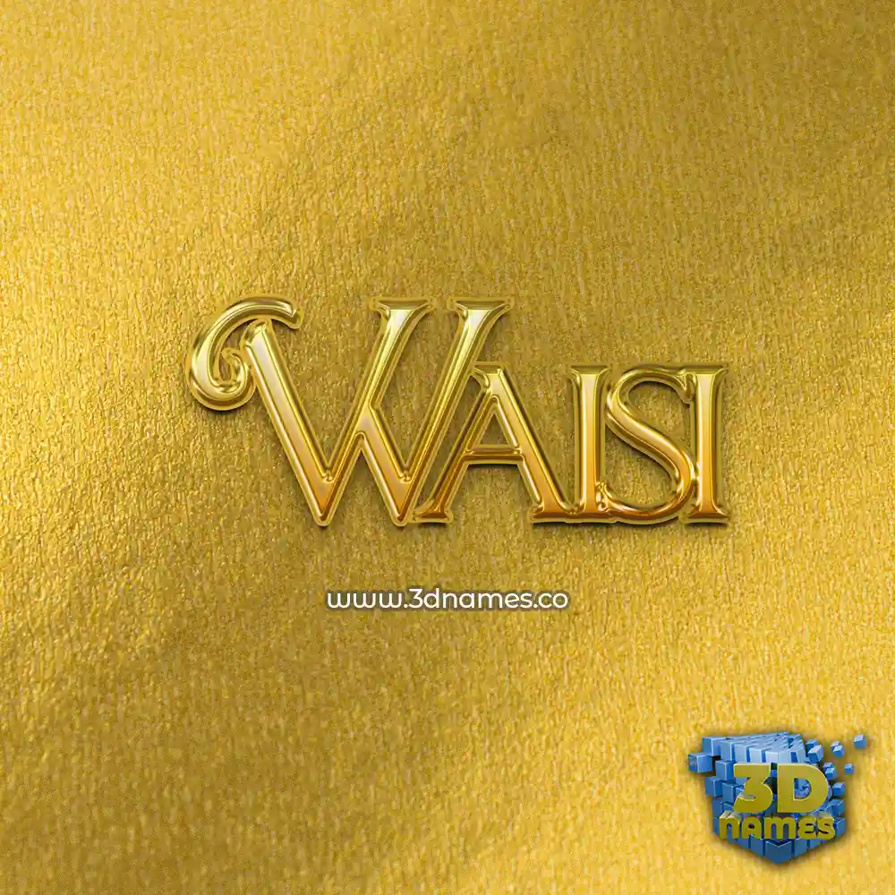 waisi in All Gold style - 3D name wallpaper