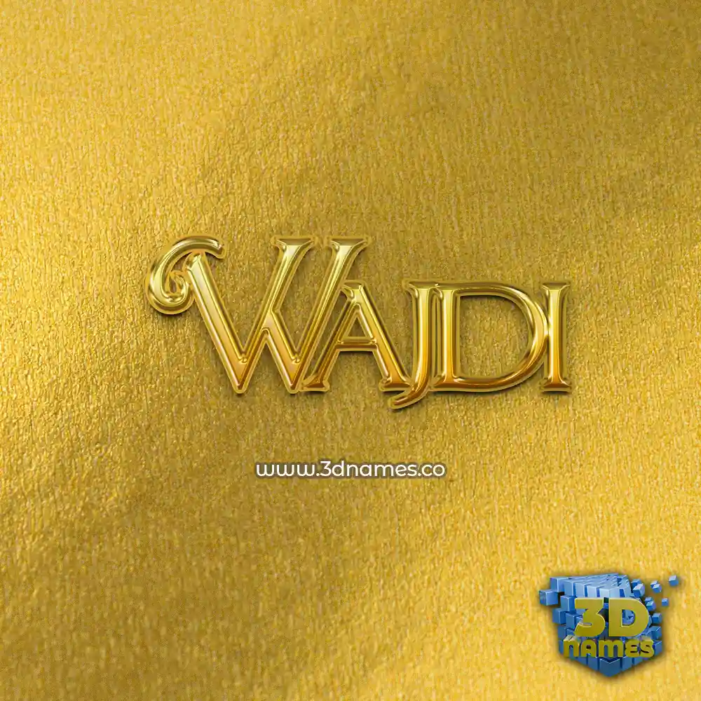 wajdi in All Gold style - 3D name wallpaper