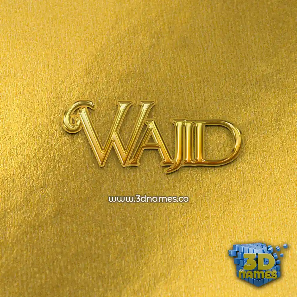 wajid in All Gold style - 3D name wallpaper
