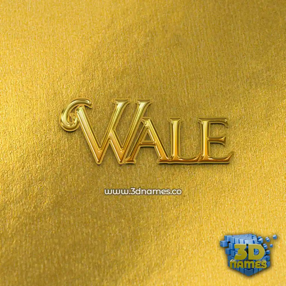 wale in All Gold style - 3D name wallpaper
