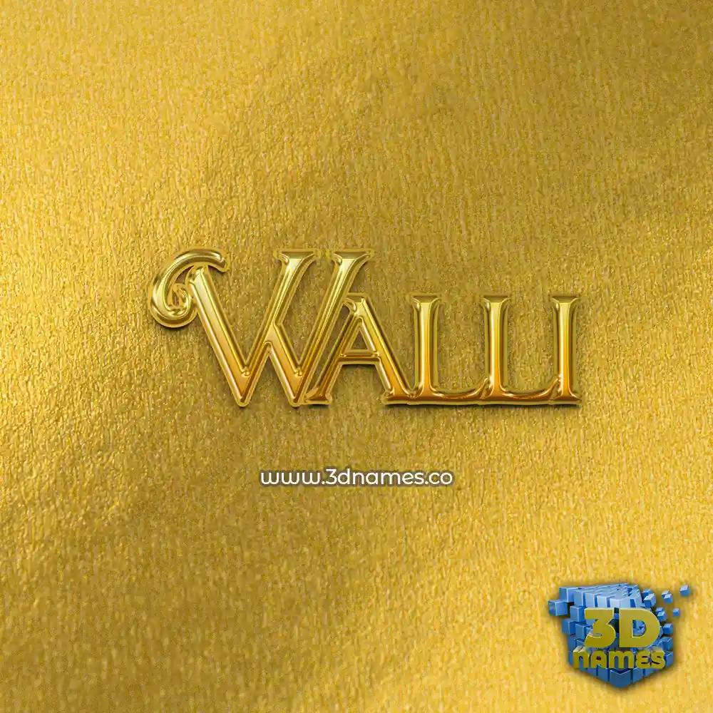 walli in All Gold style - 3D name wallpaper