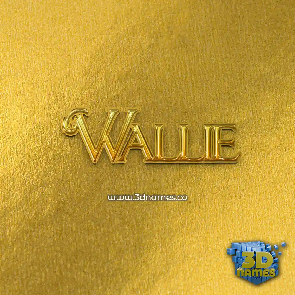 wallie in All Gold style - 3D name wallpaper