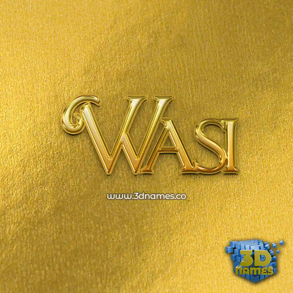 wasi in All Gold style - 3D name wallpaper