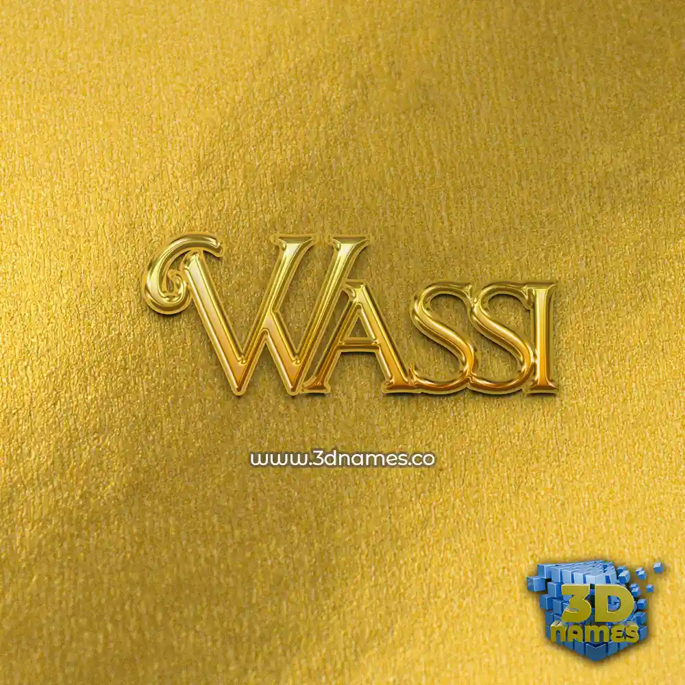 wassi in All Gold style - 3D name wallpaper