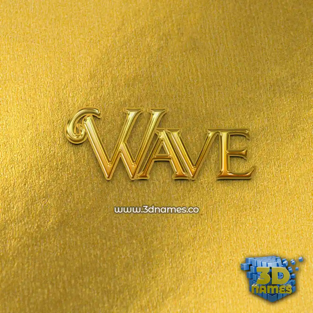 wave in All Gold style - 3D name wallpaper
