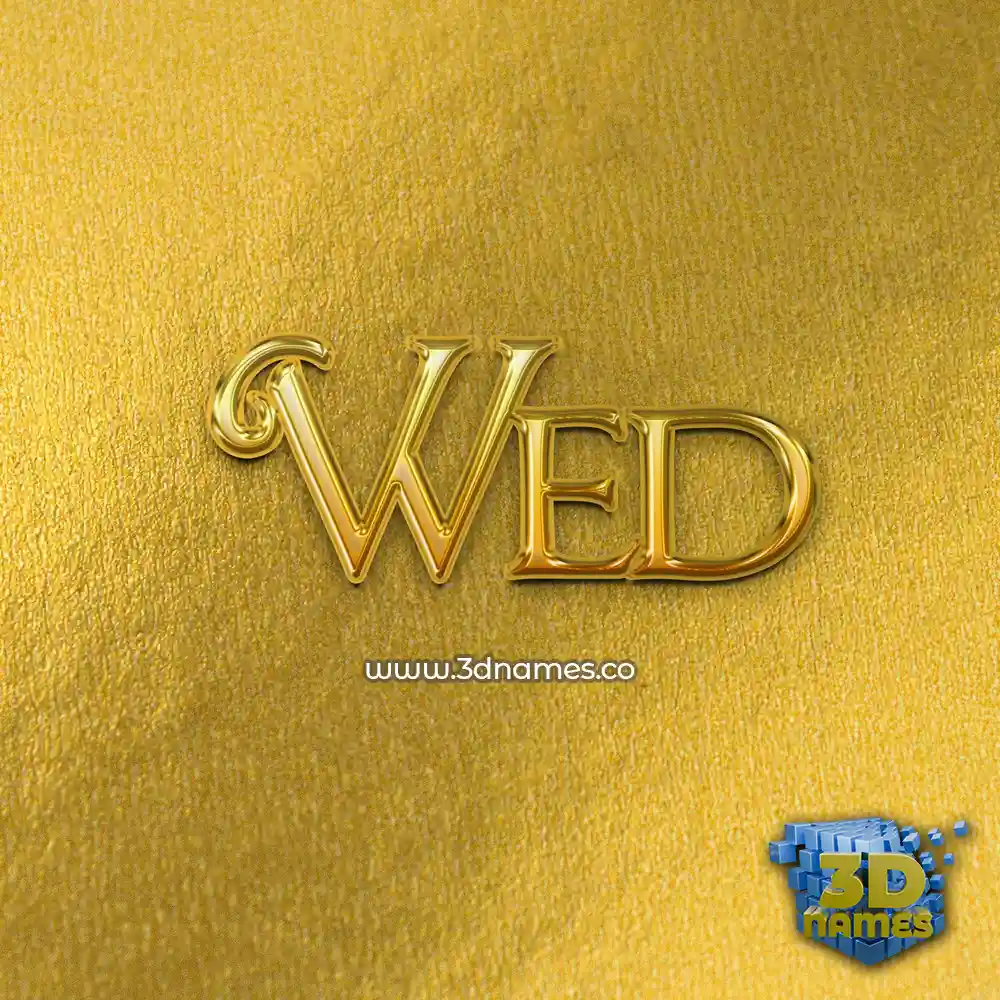 wed in All Gold style - 3D name wallpaper