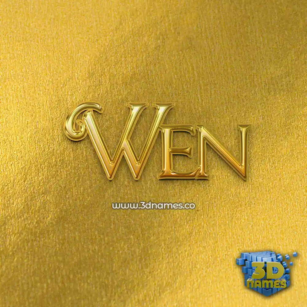 wen in All Gold style - 3D name wallpaper