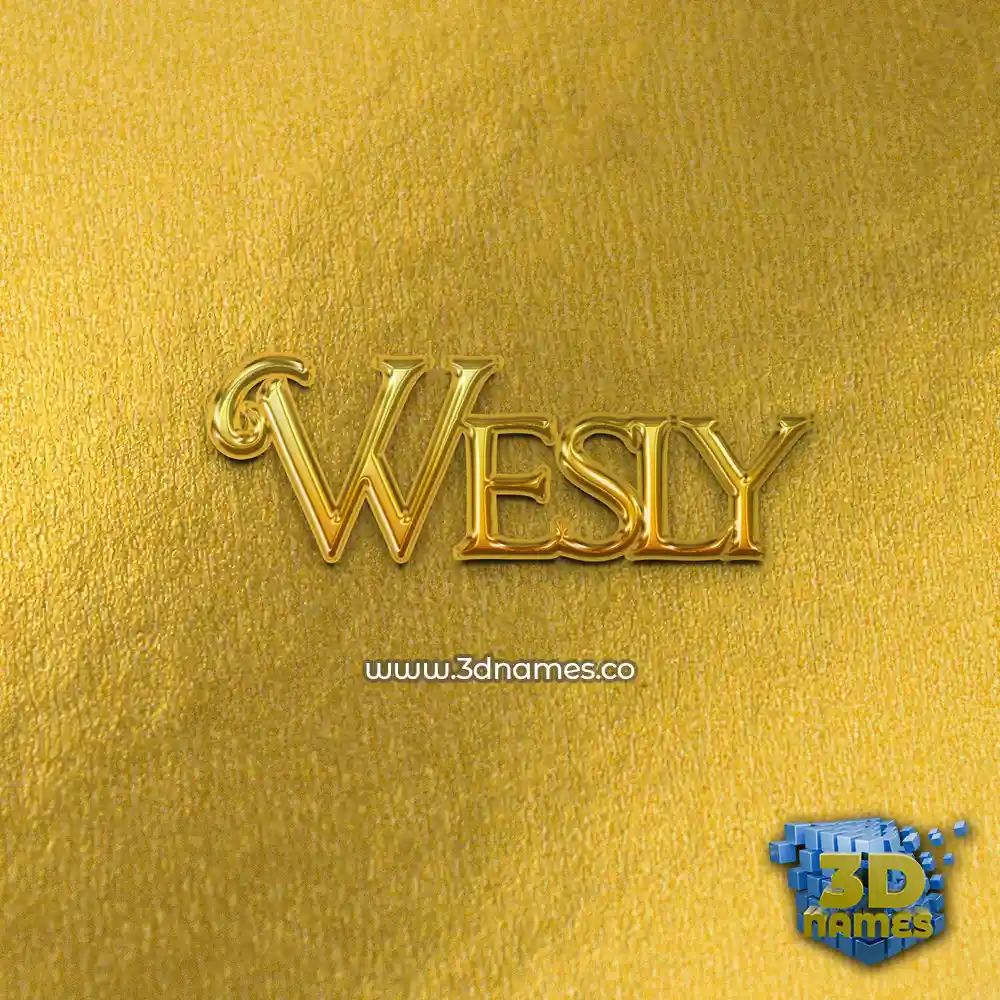 wesly in All Gold style - 3D name wallpaper