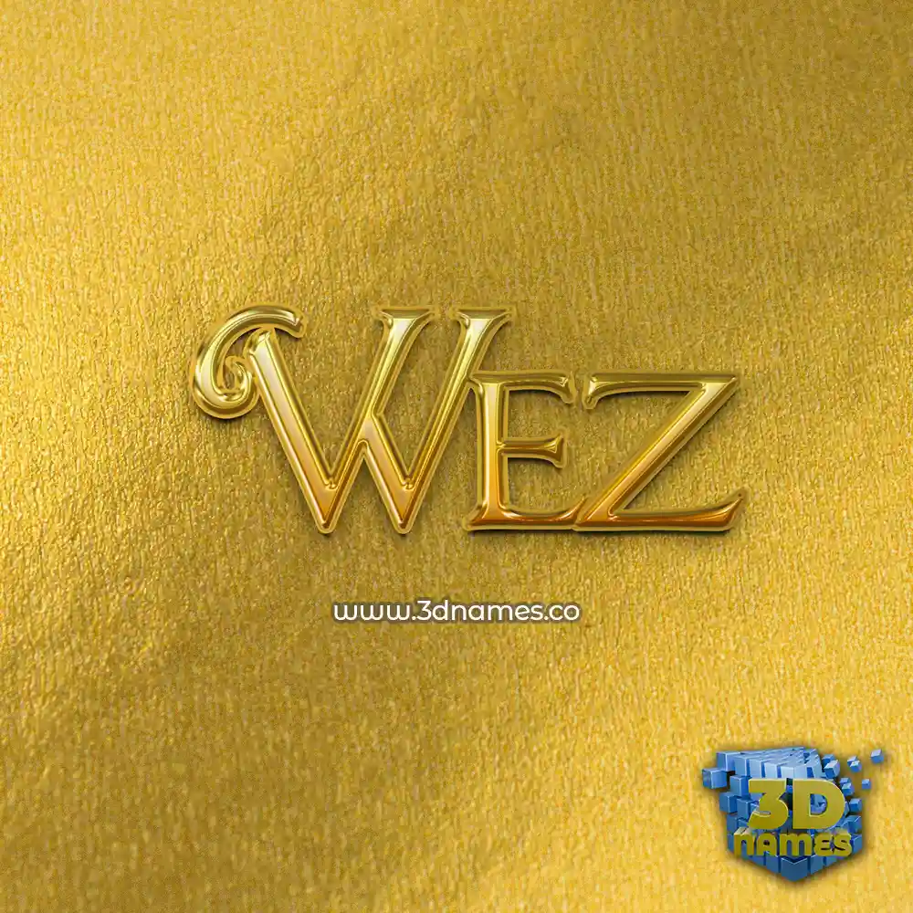 wez in All Gold style - 3D name wallpaper