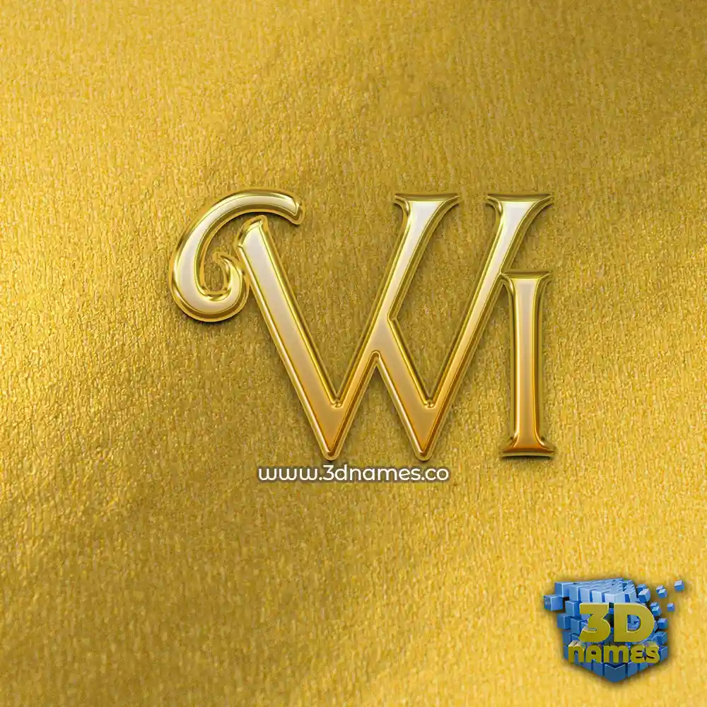 wi in All Gold style - 3D name wallpaper