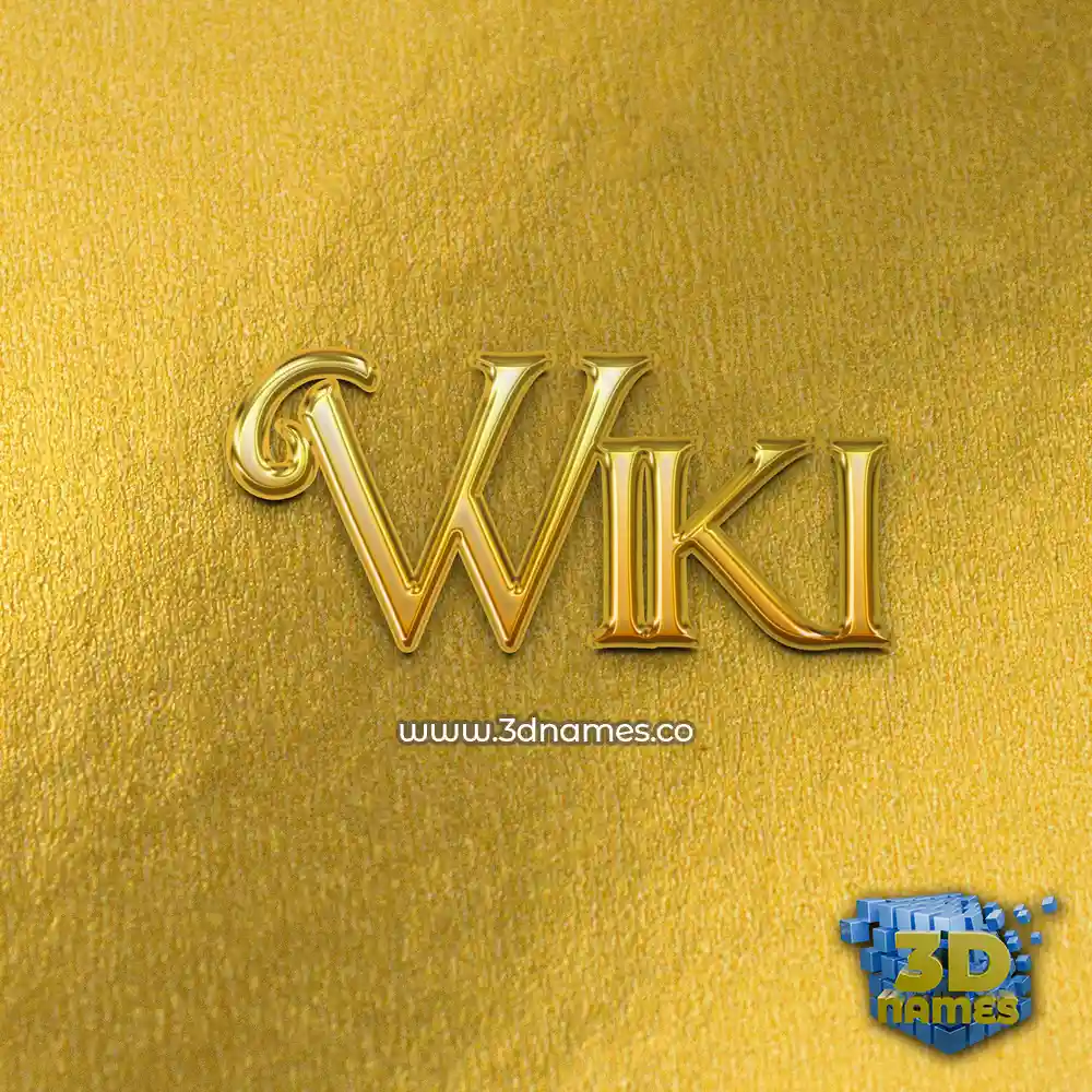 wiki in All Gold style - 3D name wallpaper