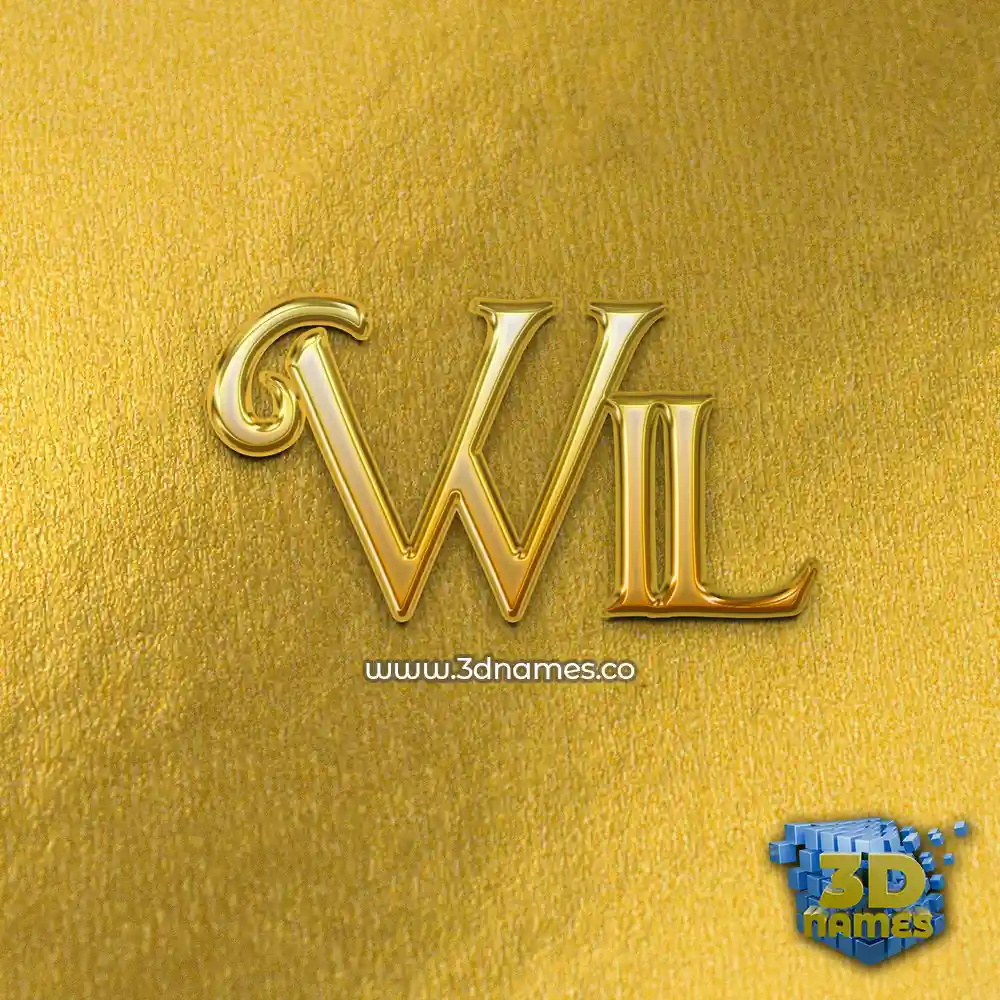 wil in All Gold style - 3D name wallpaper