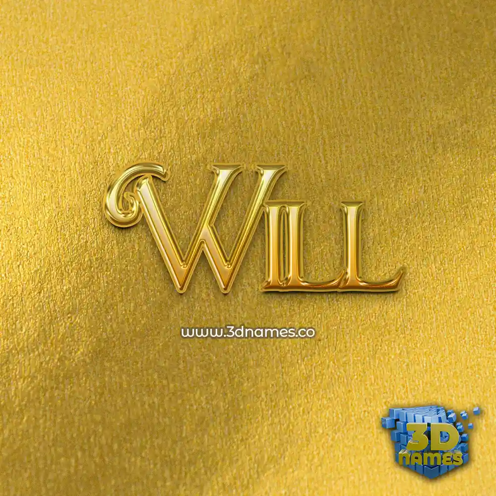 will in All Gold style - 3D name wallpaper