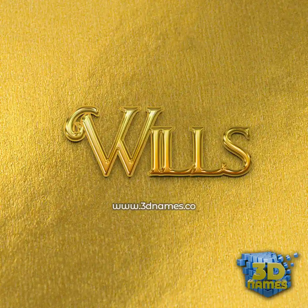 wills in All Gold style - 3D name wallpaper