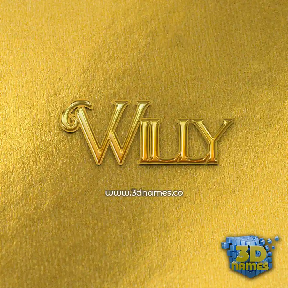 willy in All Gold style - 3D name wallpaper