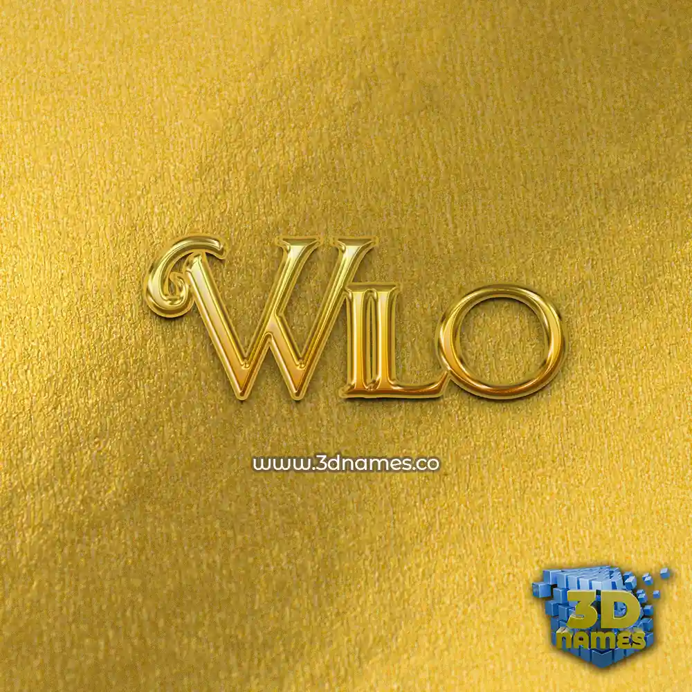 wilo in All Gold style - 3D name wallpaper