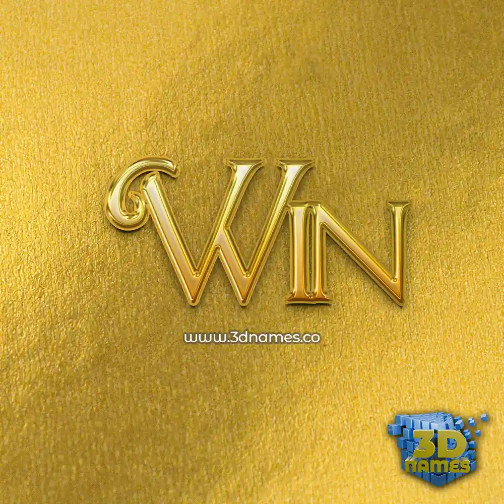 win in All Gold style - 3D name wallpaper