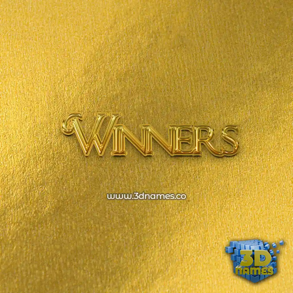 winners in All Gold style - 3D name wallpaper